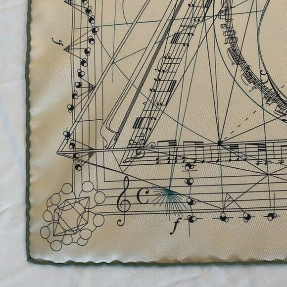 Hermes Gavroche La Musique des Spheres - white/cream with green 45cm - Picture 8 of 12